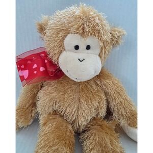 Gund Carmel Monkey 14136 Stuffed Animal Plush 12" Valentines Day Hearts